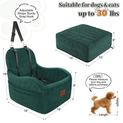 Lealchum dog booster seat with memory foam padding enhances long-drive comfort