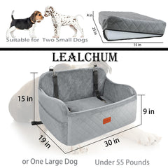 Lealchum memory foam cushion supports pets on long car journeys