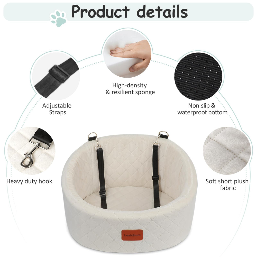 Lealchum dog car seat safety leashes secure small dogs during travel