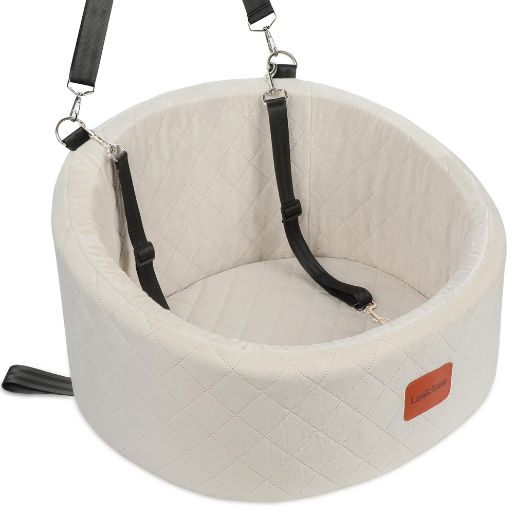 Lealchum dog car seat with soft fabric for comfortable travel