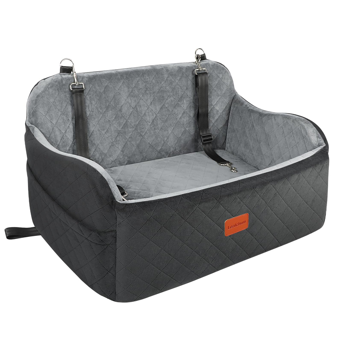 Lealchum dog car seat arc design provides secure booster for car trips