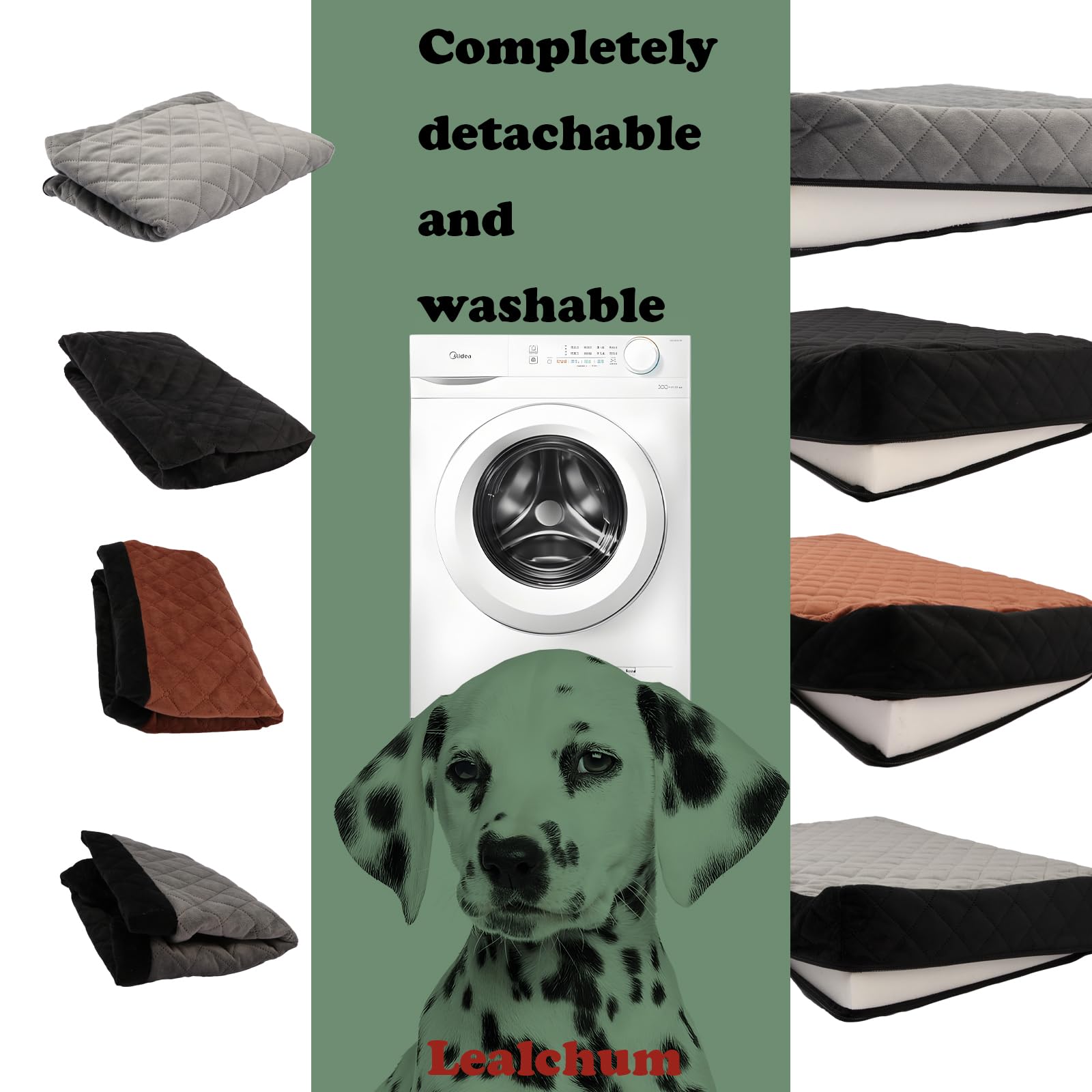Lealchum dog seat durable zipper reinforces long-lasting construction
