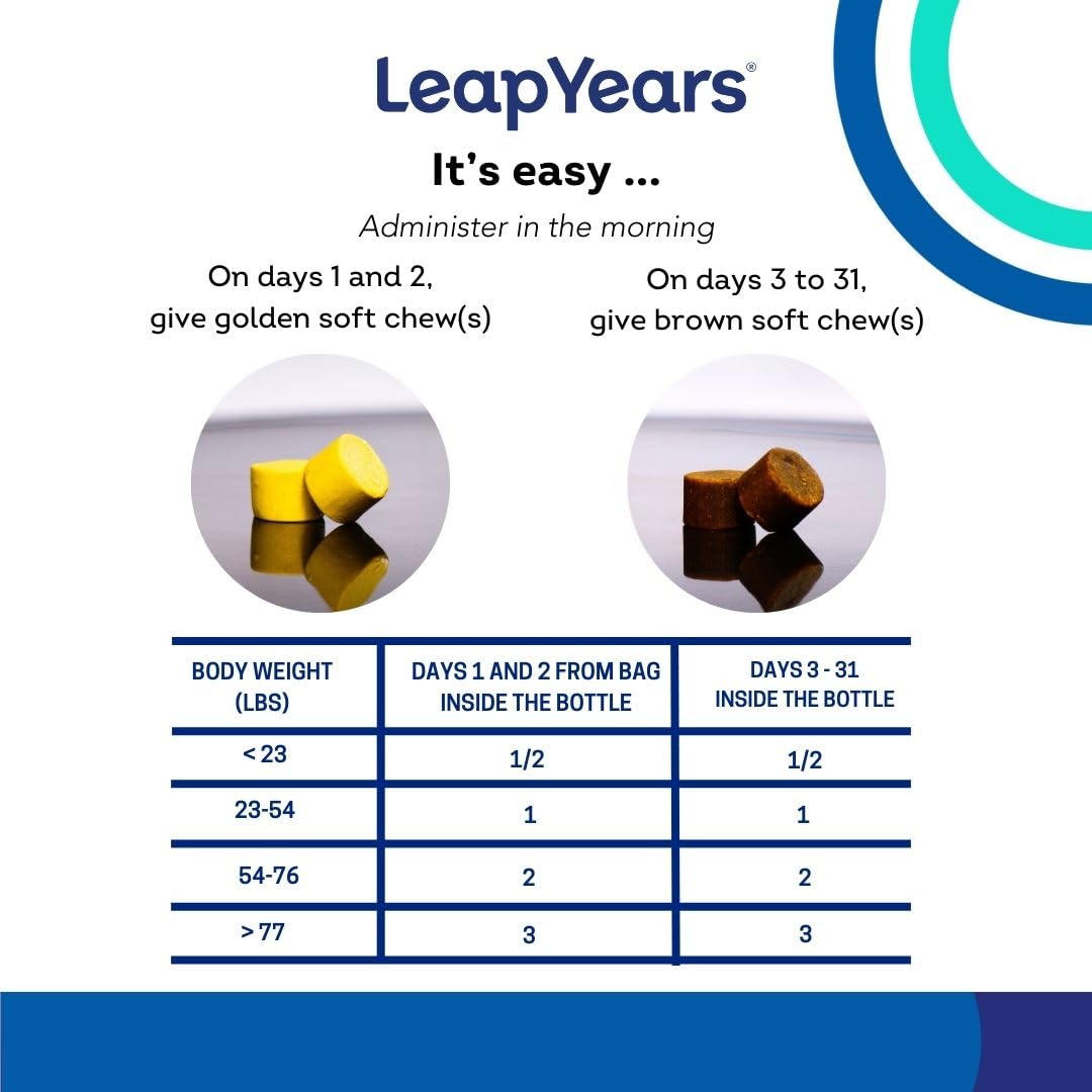 Leap Years large breed dog health chew closeup, supports brain, heart, and muscle vitality.
