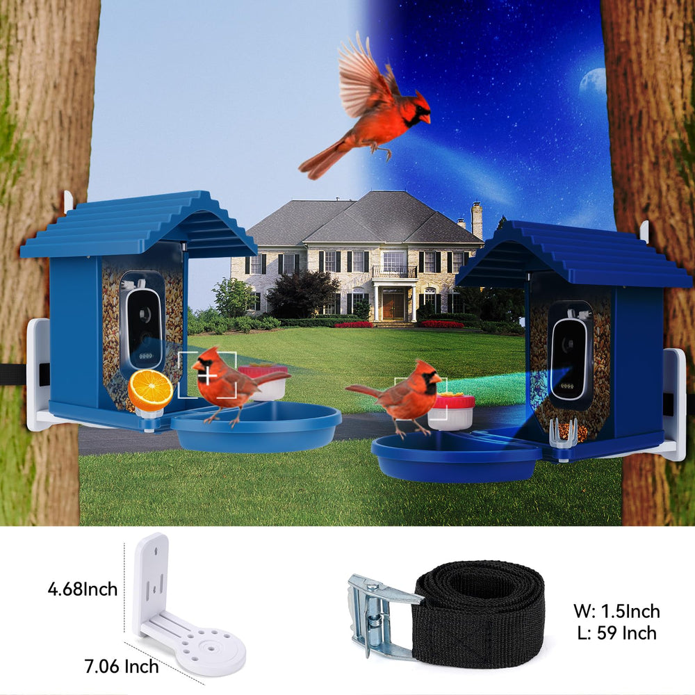 Leapbird waterproof housing keeps seed dry and birds visiting in any weather.