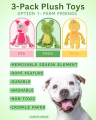 Leash and Leisure Farm Friends pig toy with squeaker for interactive playtime