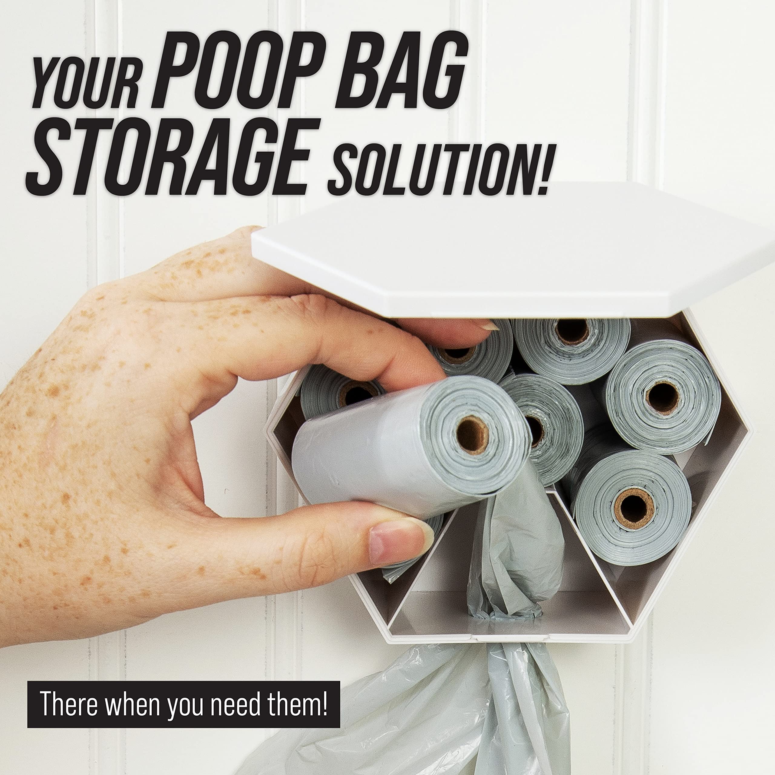 Leash Boss 8-rolls unscented bags image demonstrates ready supply for odor-free cleanup.