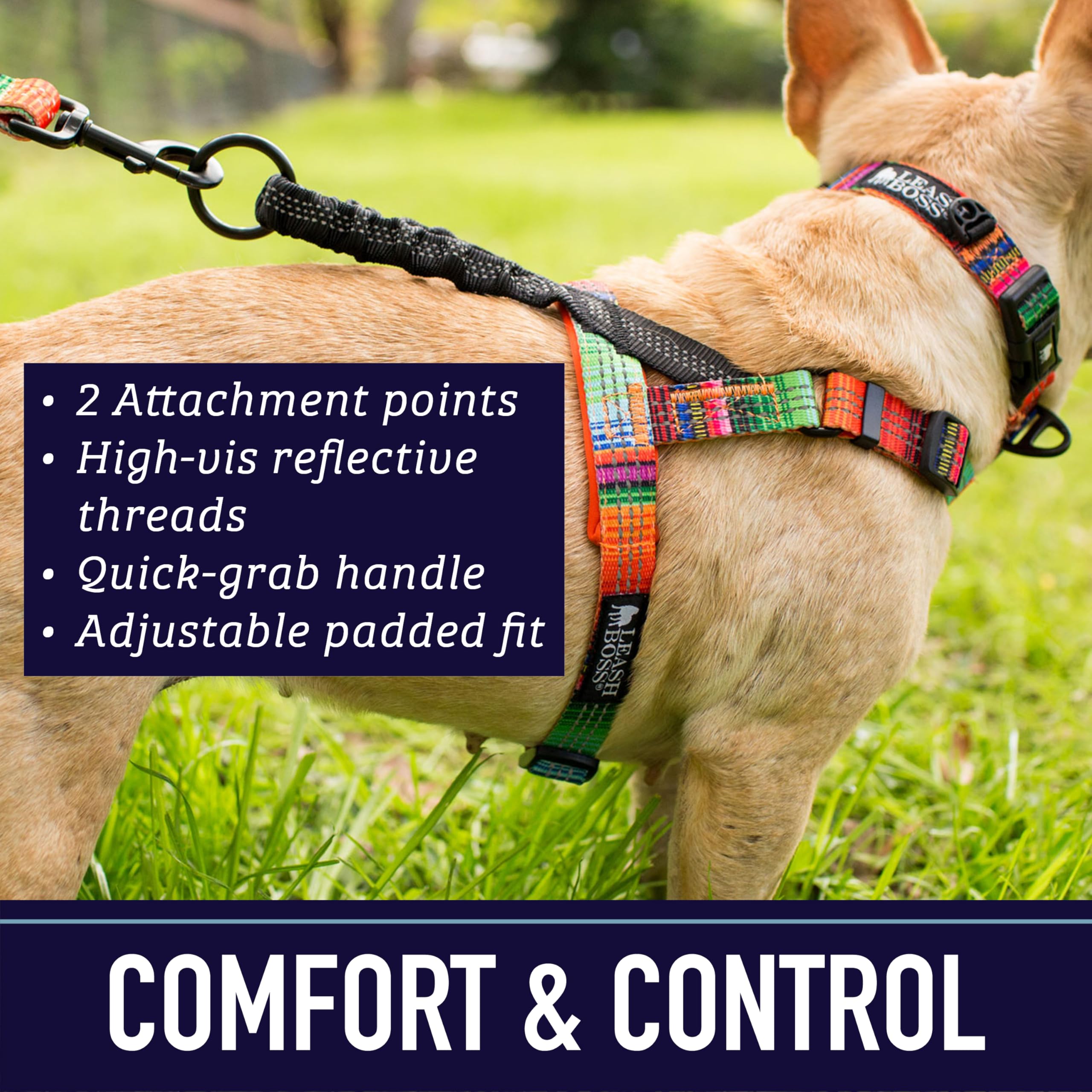 Leash Boss reflective-thread design enhances nighttime visibility for safer walks.