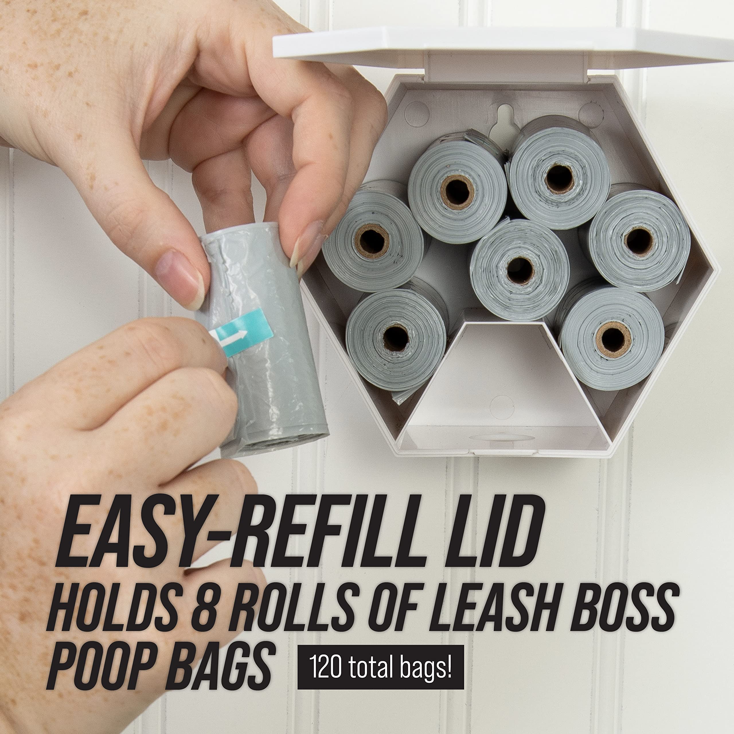 Leash Boss wall-mount in a hallway shows discreet, decor-friendly placement.