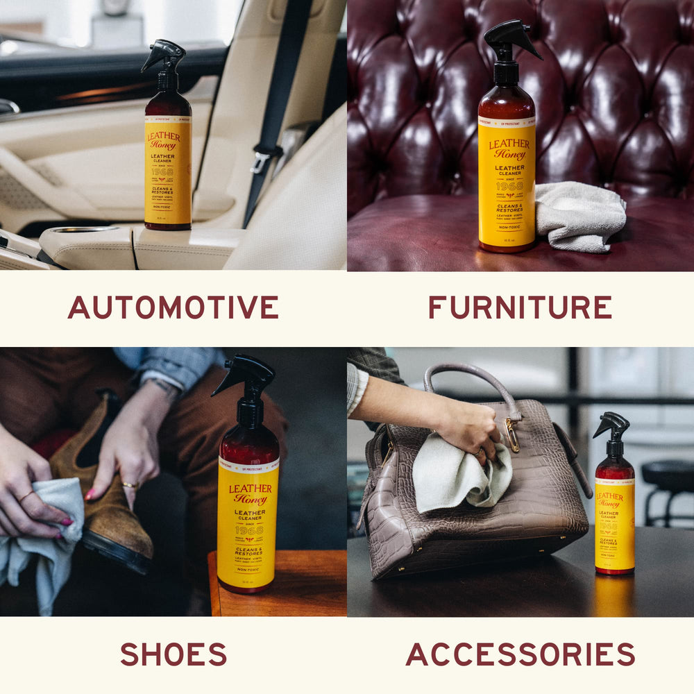 Leather Honey UV Protectant coverage shows color-safe defense against sun damage