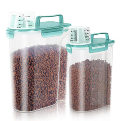 LEAWALK 5L+3L clear blue storage shows pet food clearly for quick inventory