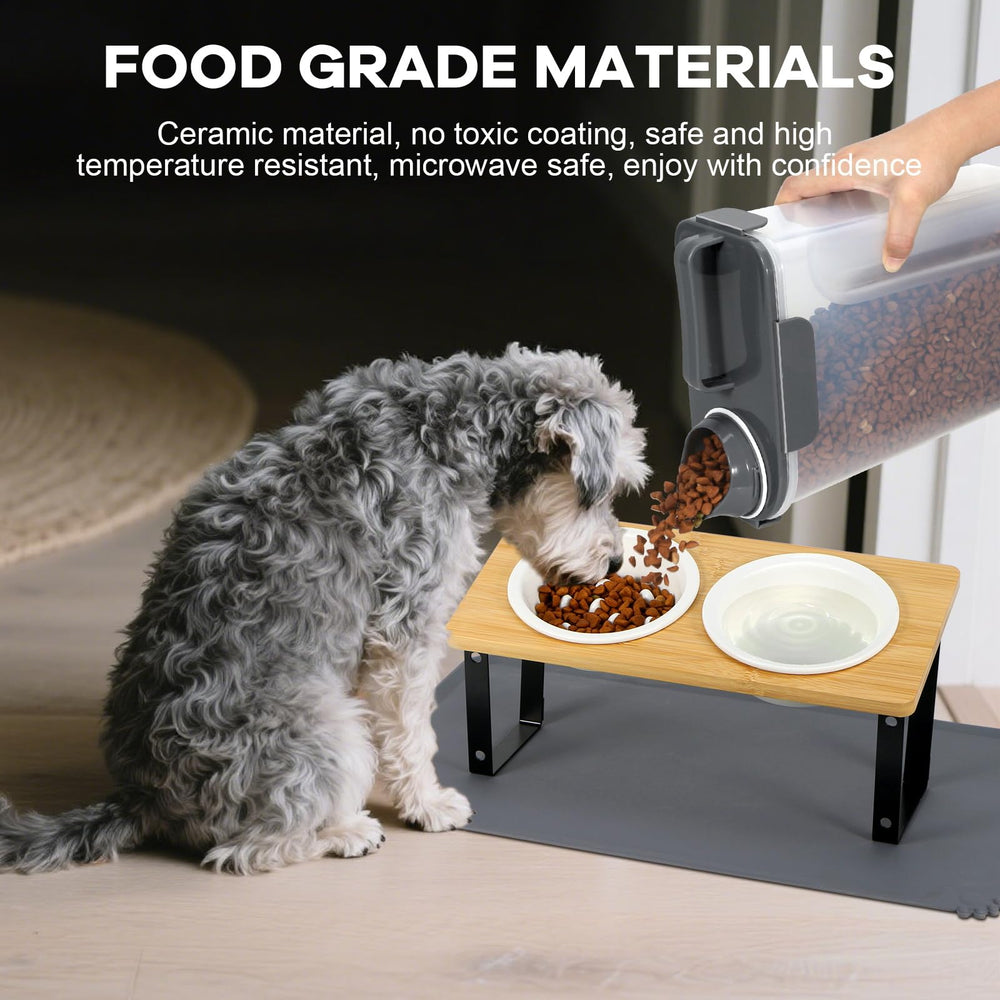 LEAWALK ceramic slow-feeder cat bowl reduces rapid eating and whisker fatigue.