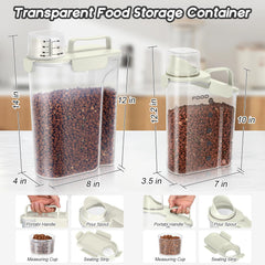 LEAWALK beige container with large nozzle for easy pouring of kibble