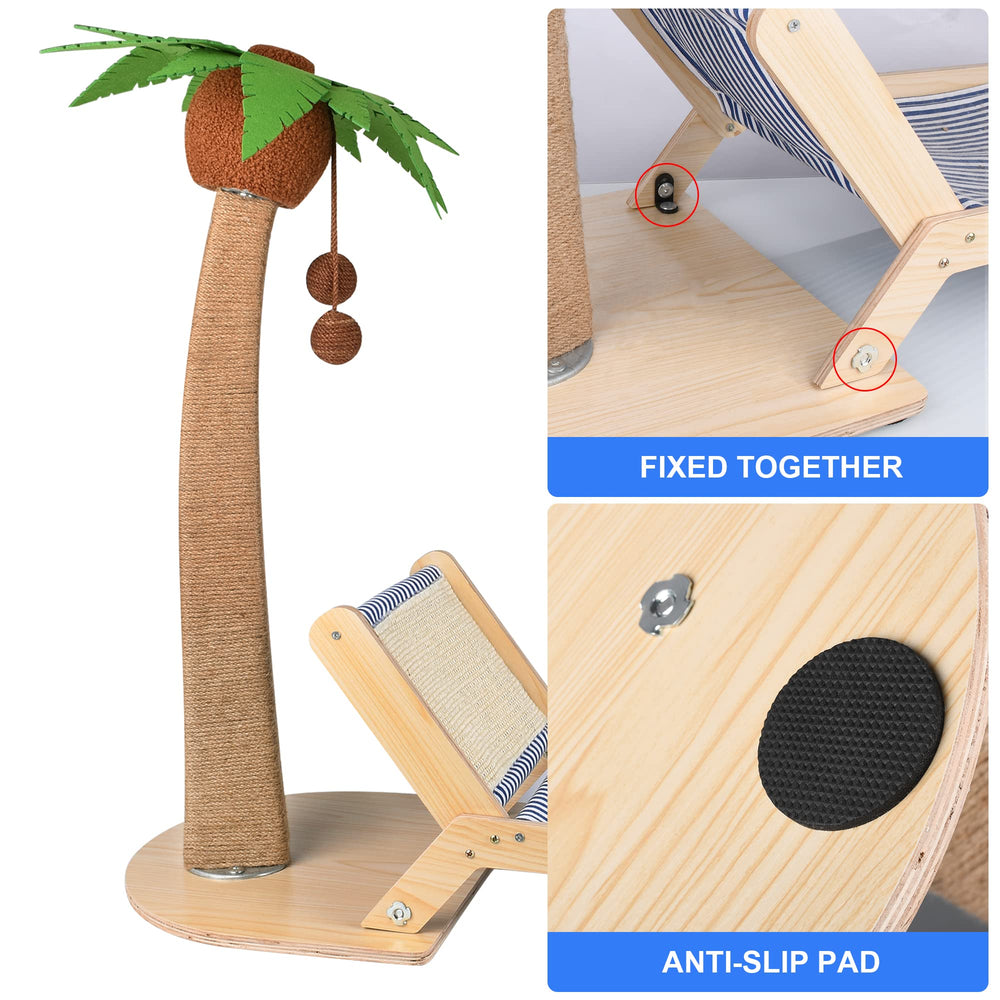 Lechansen 2-in-1 cat tree offers climbing and napping for indoor cats.