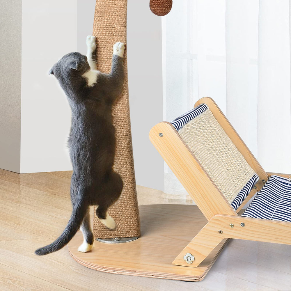 Lechansen cat scratch post with sisal rope for durable scratching.