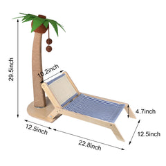 Lechansen wooden cat post with sturdy base for wobble-free scratching.