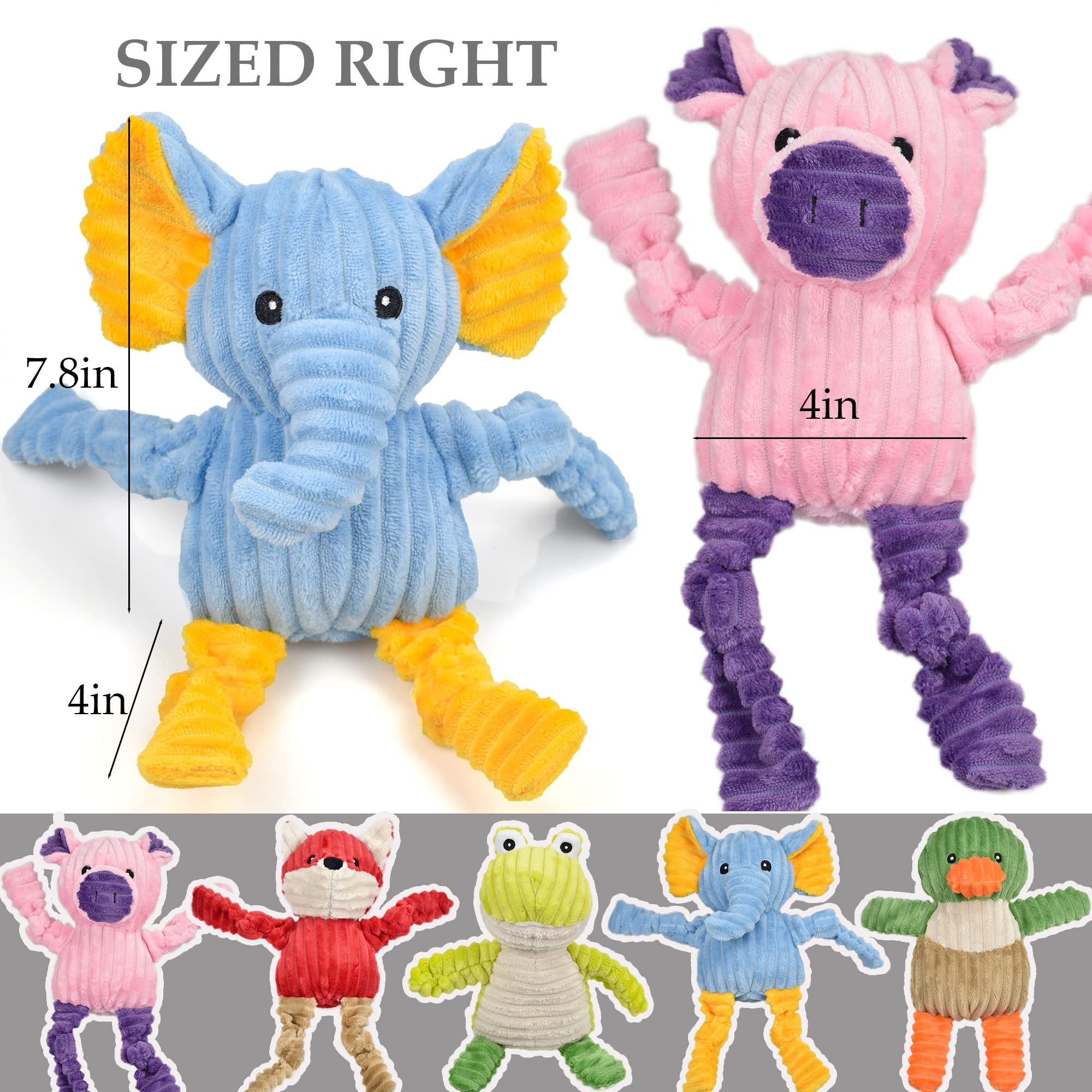LECHONG 5-pack dog toy duck: colorful squeaker plush for stress-relieving fetch sessions.