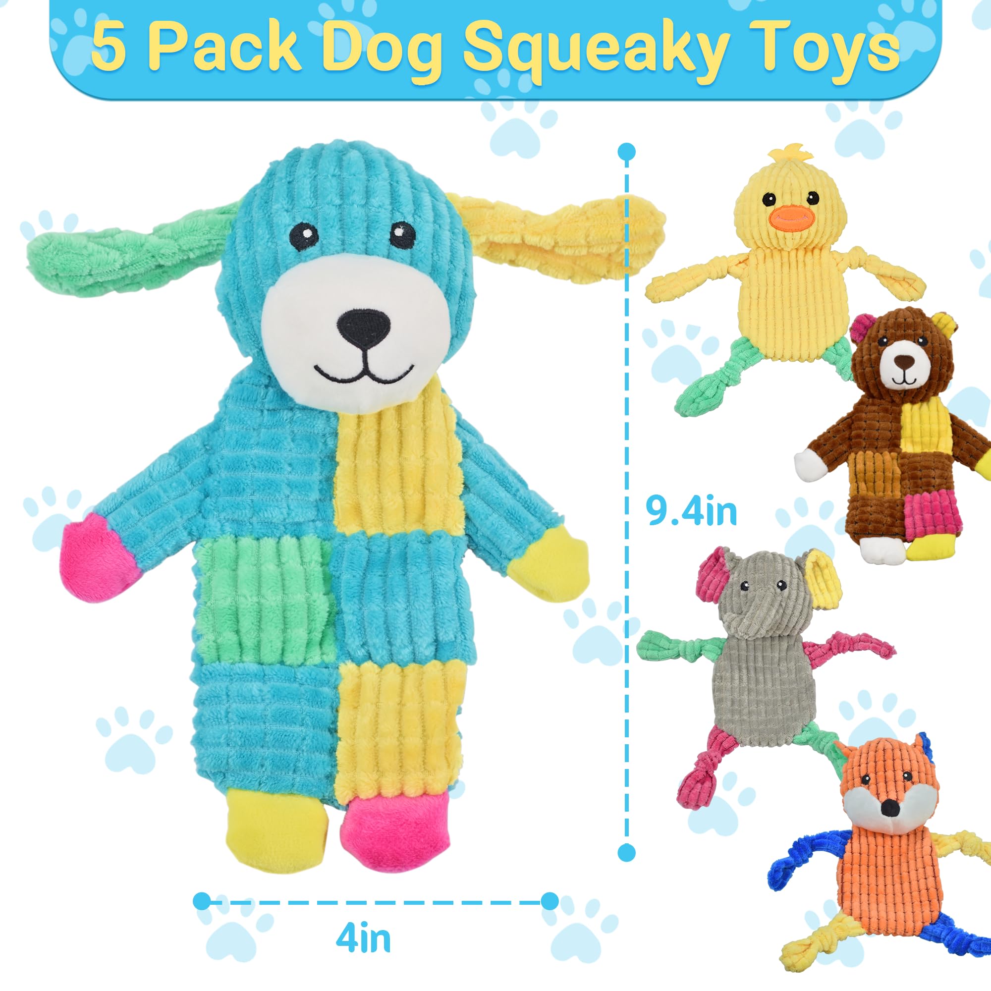 LECHONG bear dog toy with multiple squeakers enhances persistent chewing sessions