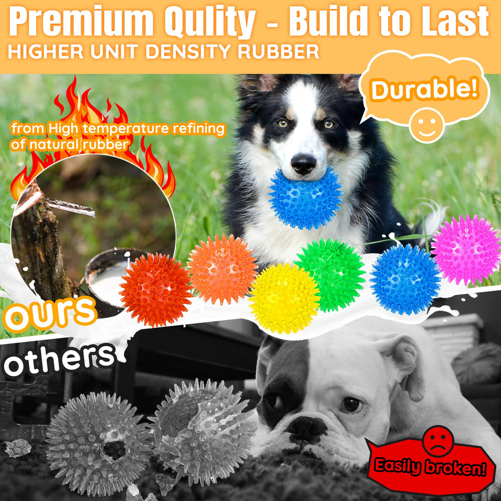 LECHONG dense rubber ball close-up highlights durable surface for chewing.