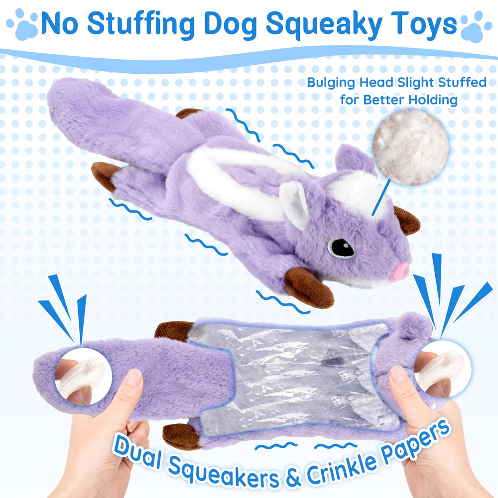 LECHONG Dog Toy squeaky and crinkle features spark play drive