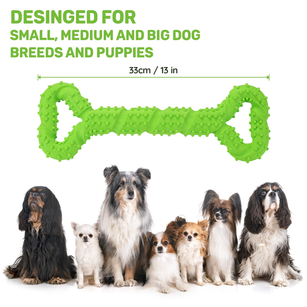 LECHONG durable non-toxic TPR toy supports dental cleaning during aggressive-chewer play sessions.