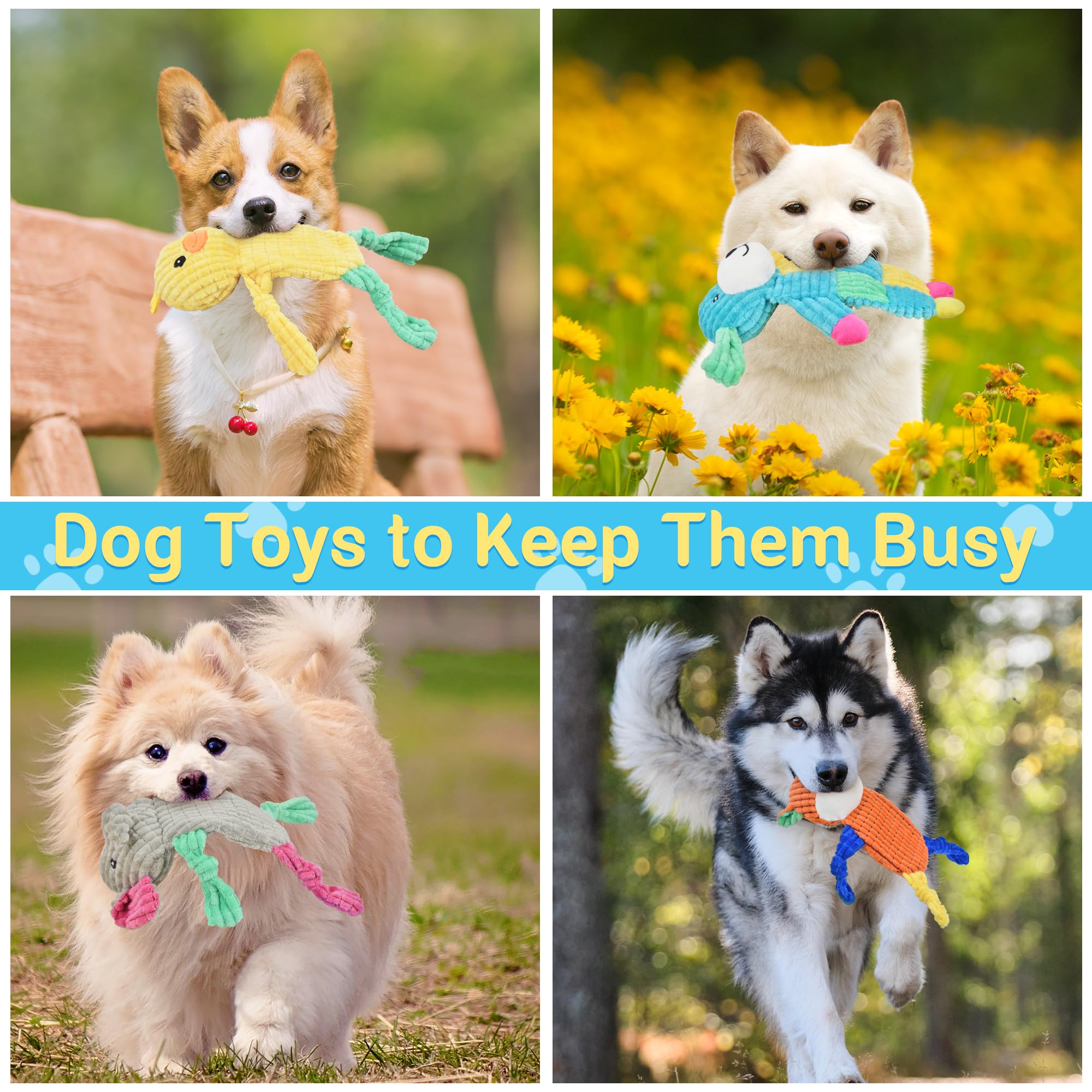 LECHONG lamb dog toy offers gentle texture and engaging squeaks for calm fun