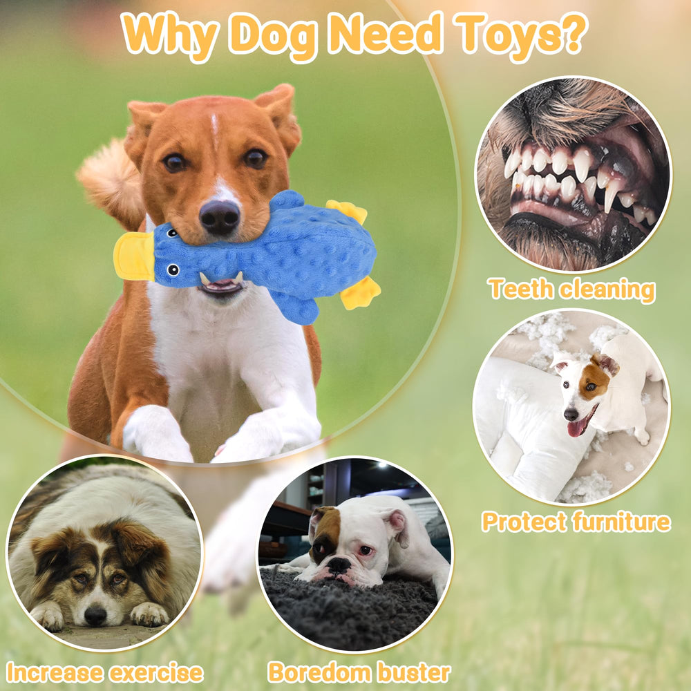 LECHONG no-stuffing dog toys crinkle-squeaker—stimulating sounds for active dogs.