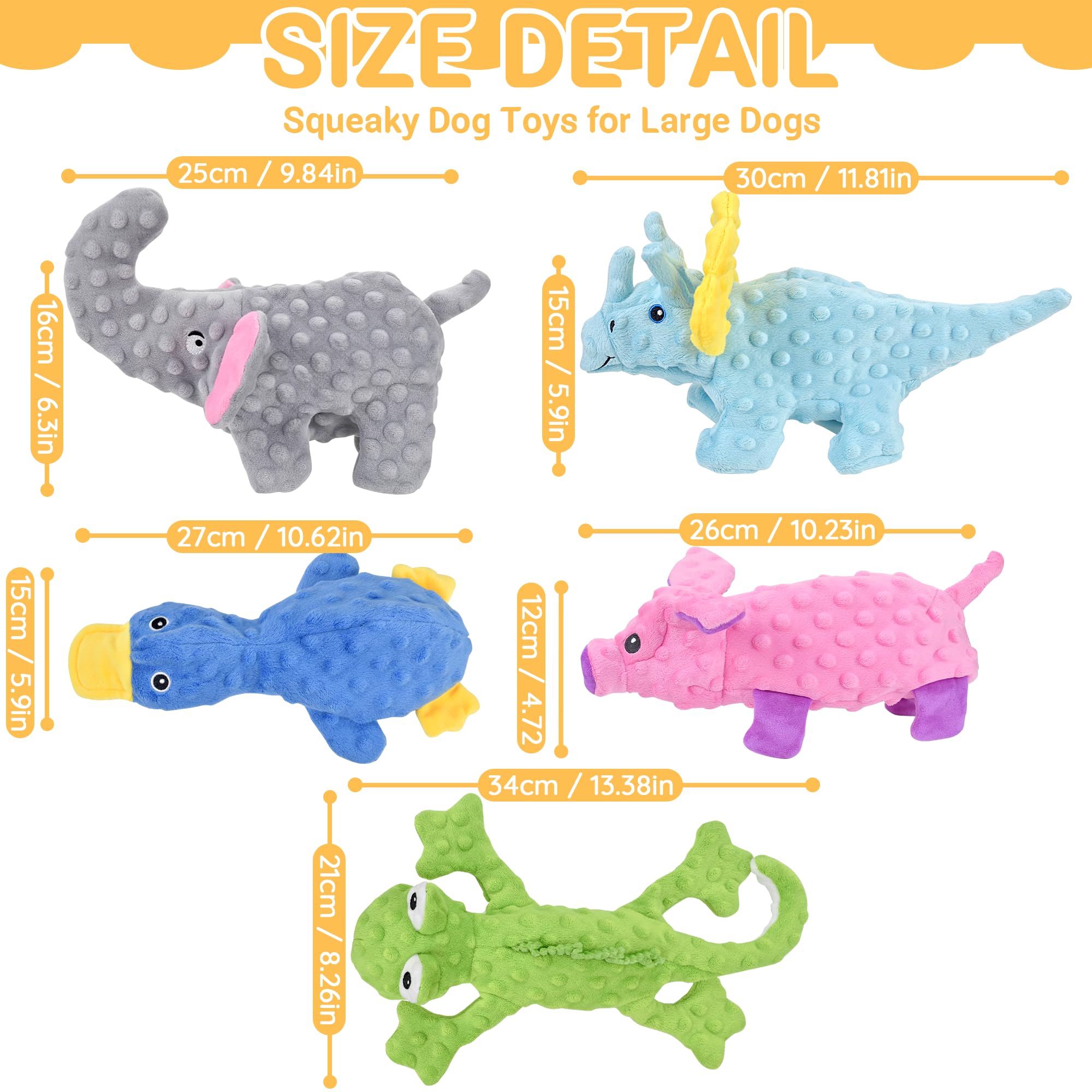 LECHONG no-stuffing dog toys duck—tactile textures and sturdy seams.