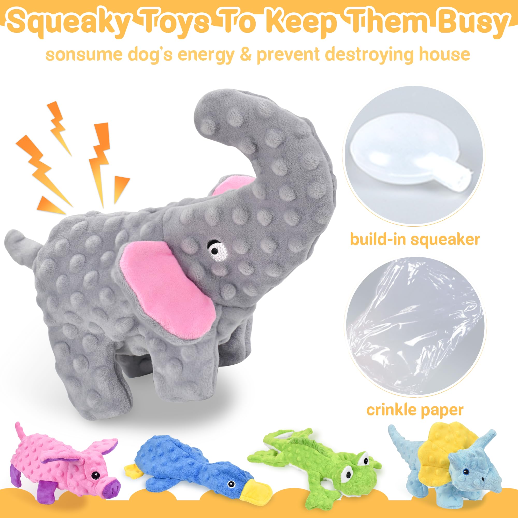 LECHONG no-stuffing dog toys durability—tested bite resistance improves playtime reliability.