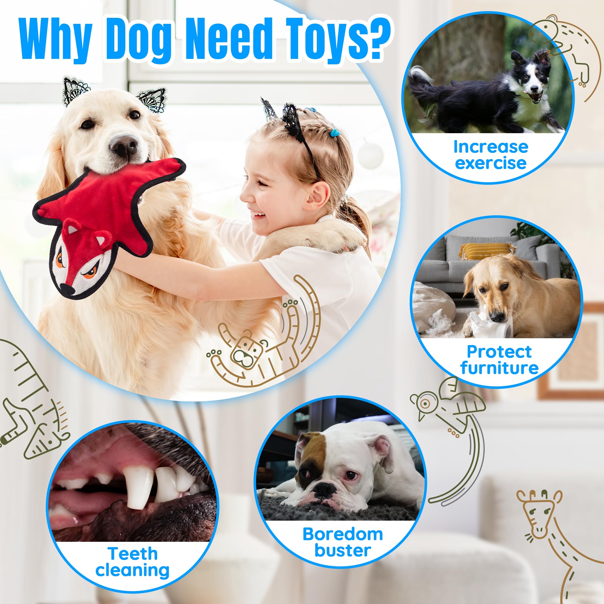 LECHONG no-stuffing toy with squeaker and crinkle detail sparks curiosity and reduces boredom
