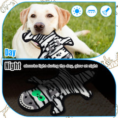 LECHONG tiger glow-eyes plush toy boosts daytime fun and nocturnal findability for dogs