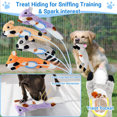LECHONG Stuffless Dog Toy body fluff-free design minimizes mess during play