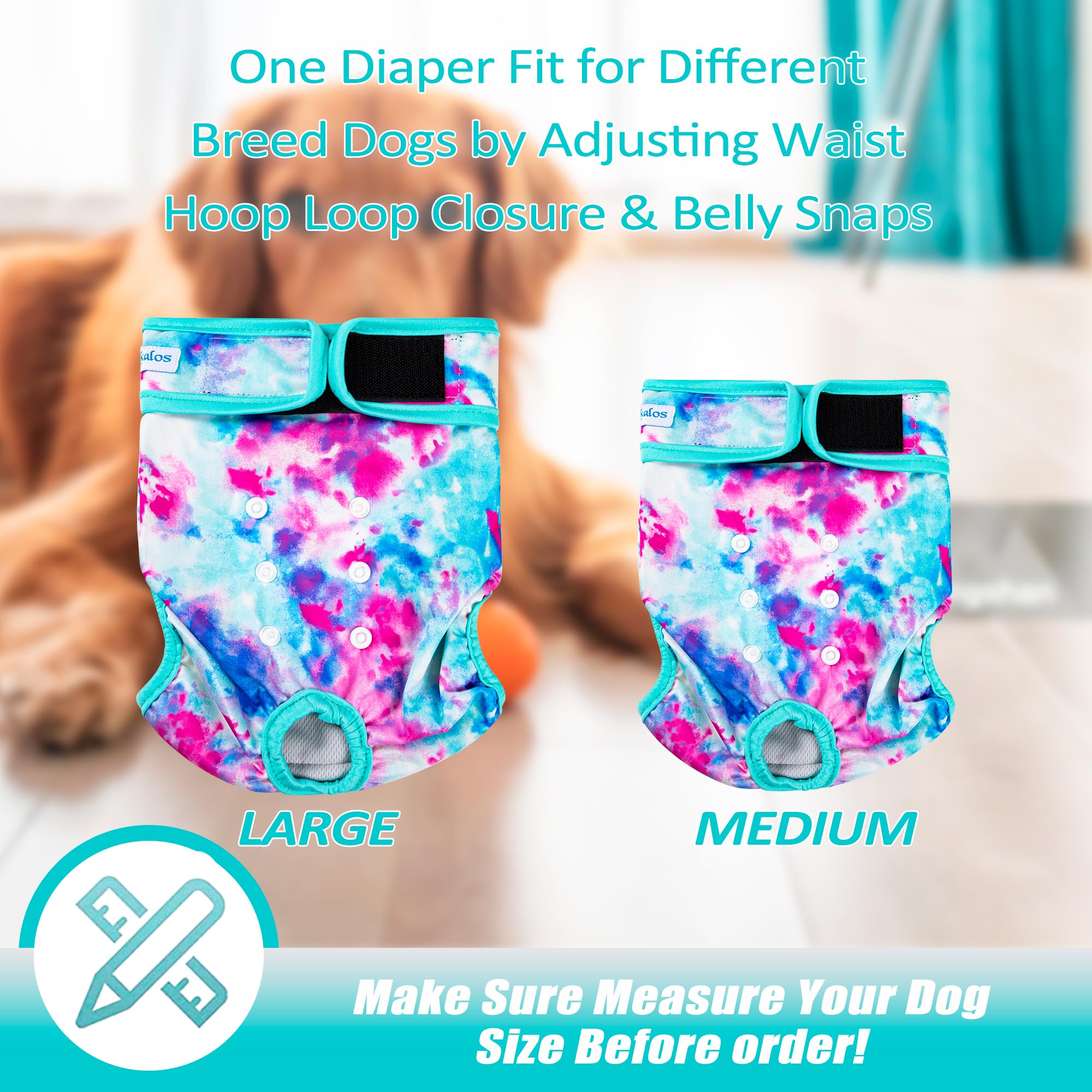 Leekalos dog diaper pack in three colors for easy styling and differentiation