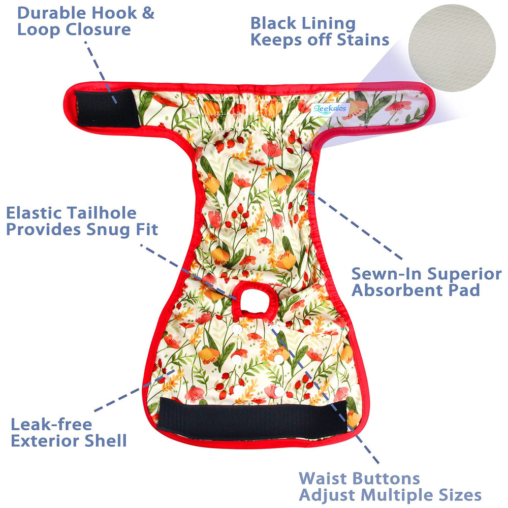 Leekalos Flora dog diapers soft material ensures gentle comfort during wear.