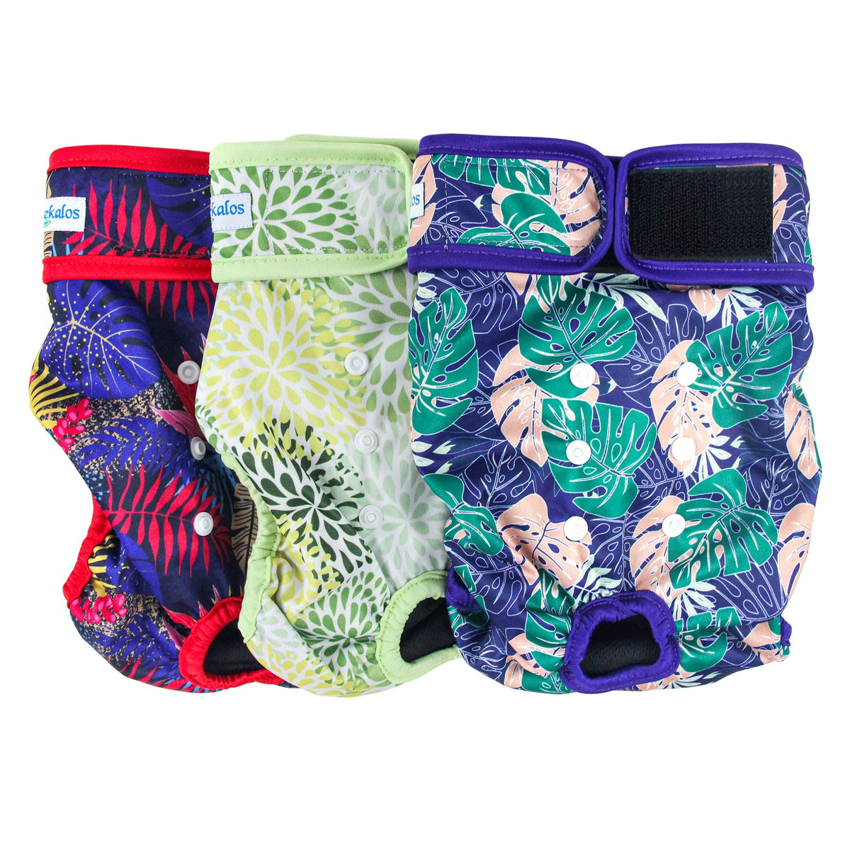 Leekalos reusable dog diapers pack colors offer comfortable, adjustable fit for female dogs.