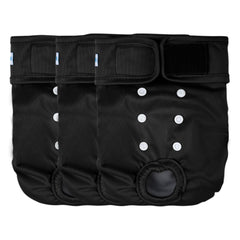 Leekalos reusable dog diapers pack 3 closeup showing soft fabric and secure Velcro for comfort.