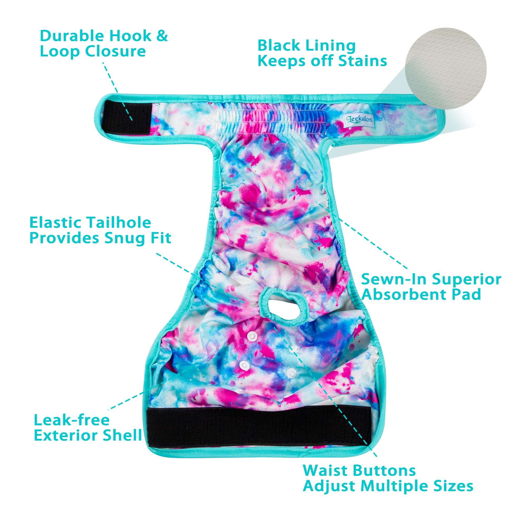 Leekalos X-Large diaper with adjustable snaps for tailored fit and leak protection