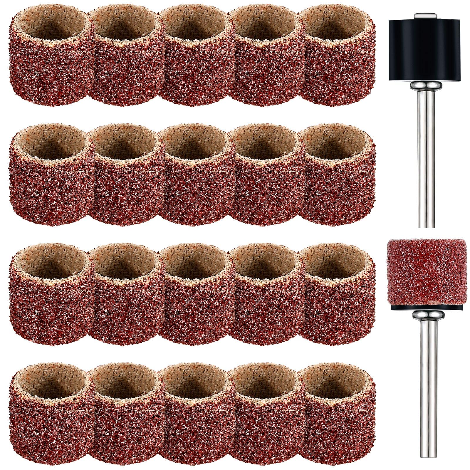 Leelosp nail grinder replacement kit with 120 grit sanding bands, 20 pieces for smoother nails.