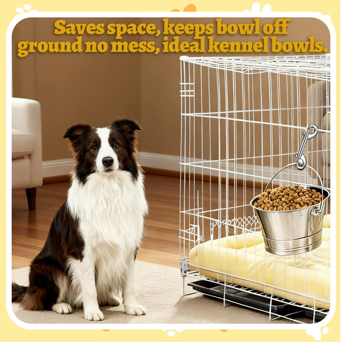 Leemeexaa backyard use shows sturdy metal buckets for outdoor pets.