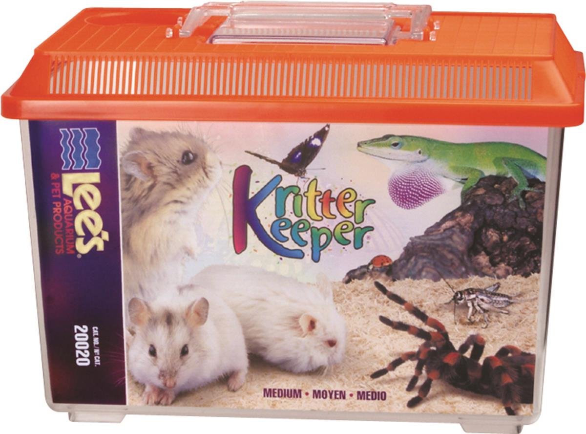 Lee's Kritter Keeper medium rectangle with lid and handle for easy transport and containment