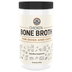 Left Coast Performance bone broth powder poured over kibble for tastier meals.