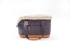 LeftPine x P.L.A.Y. Deluxe Dog Carrier Charcoal front view for quick city errands