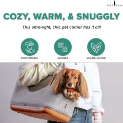 LeftPine x P.L.A.Y. Deluxe Dog Carrier Charcoal interior cozy plush lining