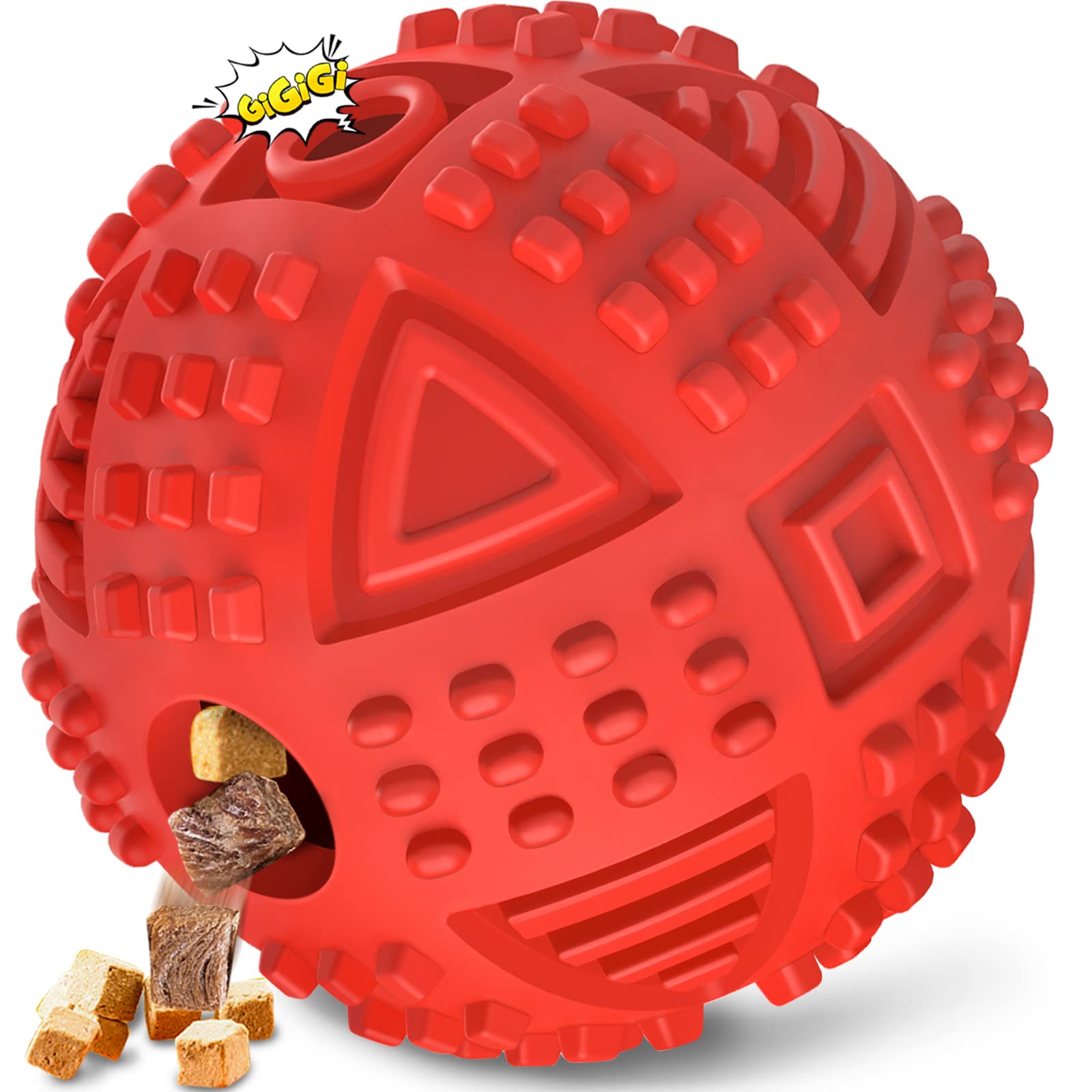 LEGEND SANDY ToughTreat Ball closeup shows durable natural rubber texture for aggressive chewers.
