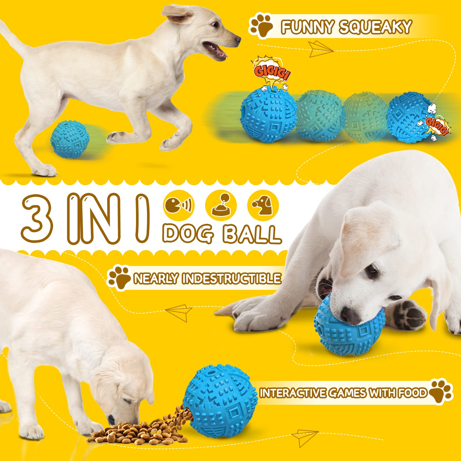LEGEND SANDY dog ball-squeaky-interactive captures fun sound for motivation during active bites.