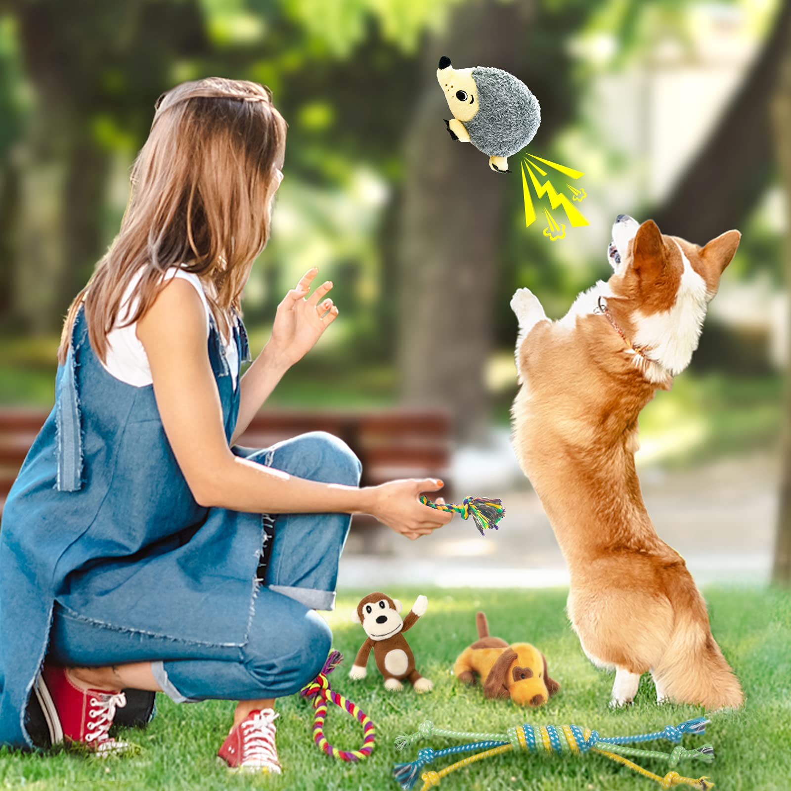 LEGEND SANDY squeaky cow toy promotes curiosity and tug sessions
