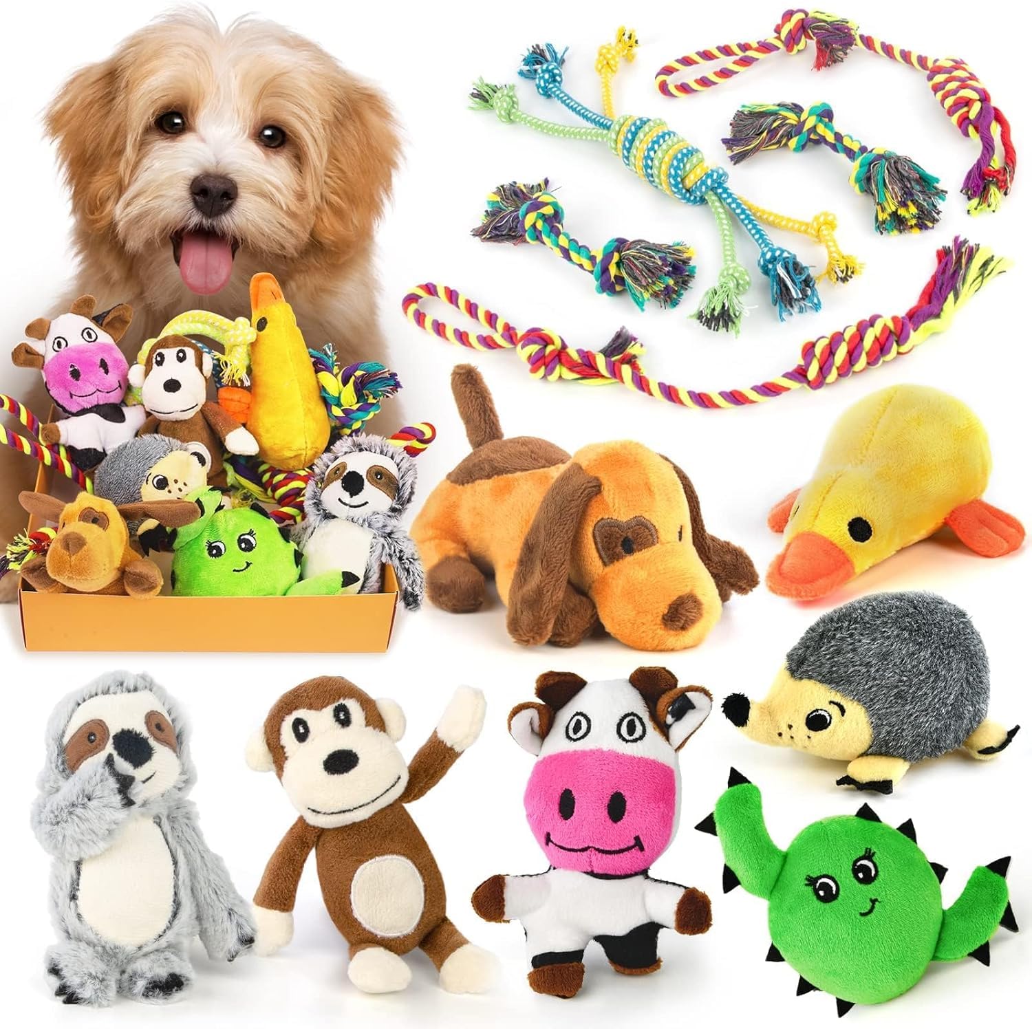 LEGEND SANDY squeaky raccoon toy for puppies boosts interactive play and teething relief