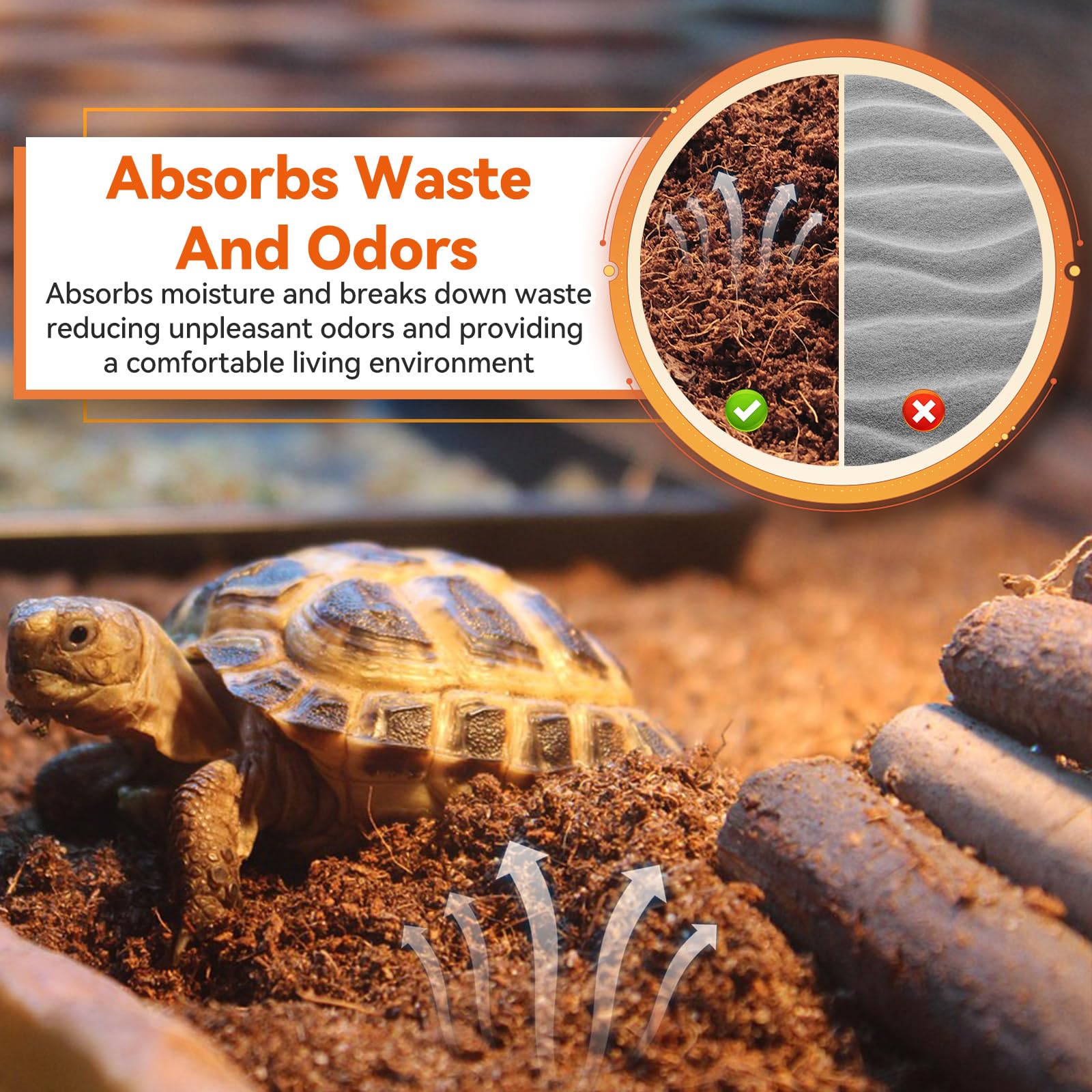 Breathable Legigo reptile bedding supporting burrows and comfort