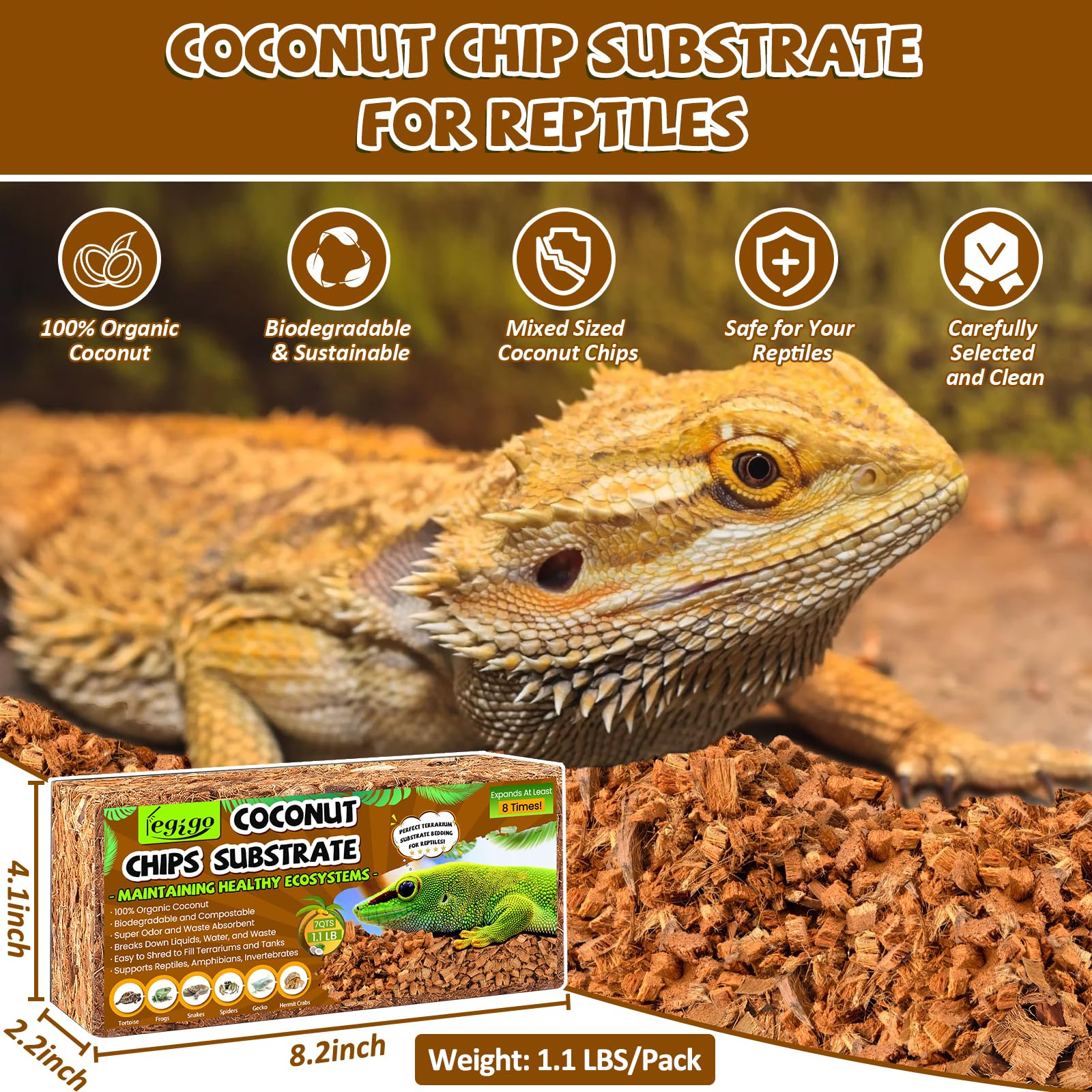 Legigo coconut-chip-fluffy-texture creates natural digging substrate.