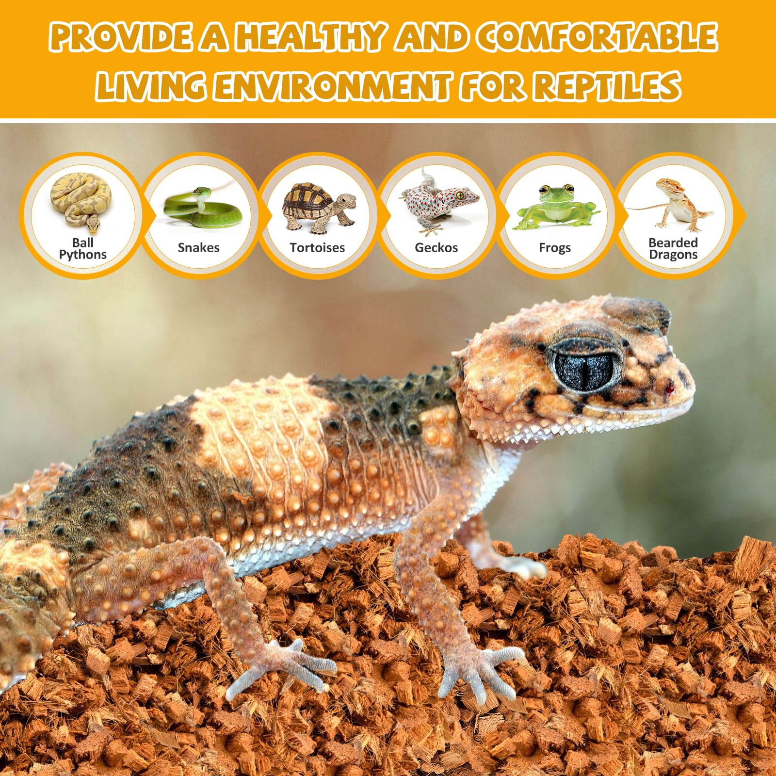 Legigo coconut chip substrate easy cleanup and quick enclosure maintenance.