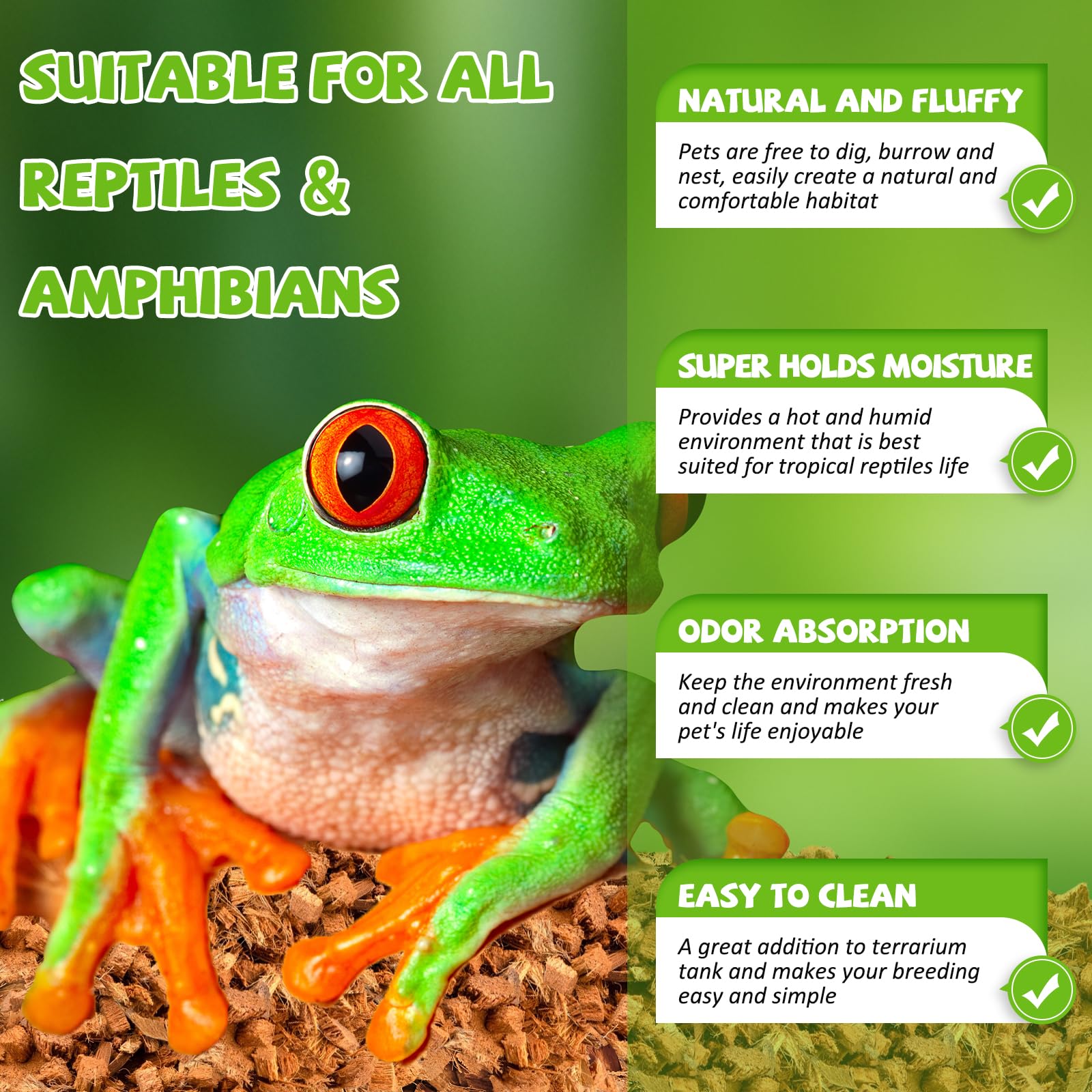 Legigo coconut chip substrate fluffy texture for natural habitat
